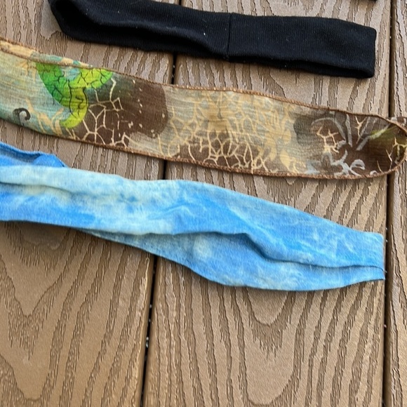 Bundle/9 headbands, red paisley,faux leather/jeans/pnk geo/3 lace,tiedye,brn/blk - Picture 5 of 5